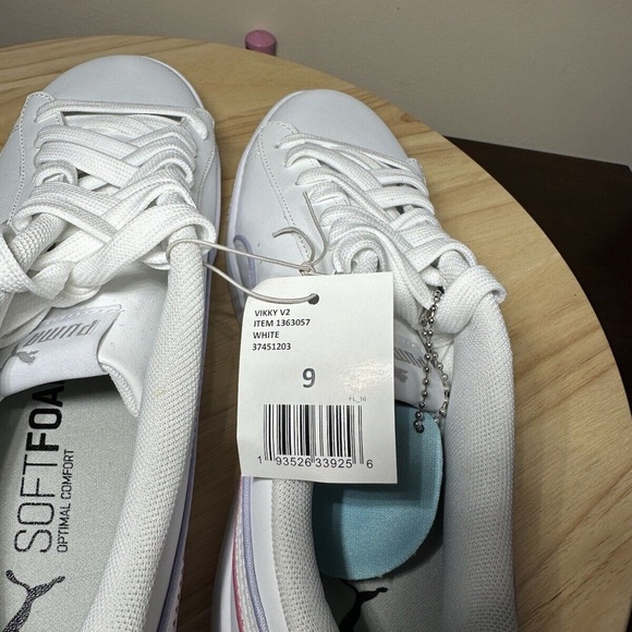 PUMA Women's Vikky V2 COURT SHOE SNEAKER SOFTFOAM COMFORT WHITE SIZE 9 NWT - Picture 5 of 5